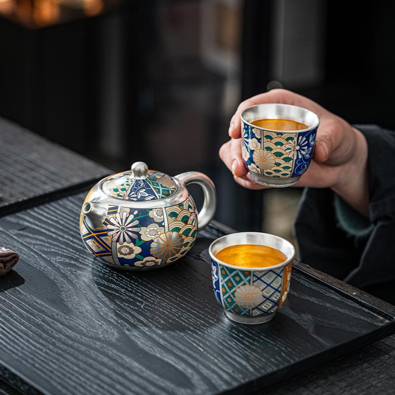 National treasure kiln 999 silver cup high-grade silver tea cup personal exclusive master cup tea cup kung fu tea set tea cup