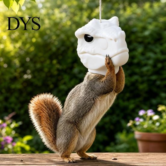 Backyard Paradise Feeding Tool Dinosaur Head Squirrel Feeder, Outside Hanging Funny Dino Face Feeder Face, Garden Wild for Patio Decor Easy Fill