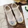 Women's Soft Soled Old Beijing Cloth Shoes Spring New Ethnic Style Embroidered Shoes Flat Dance Shoes Breathable Casual Shoes