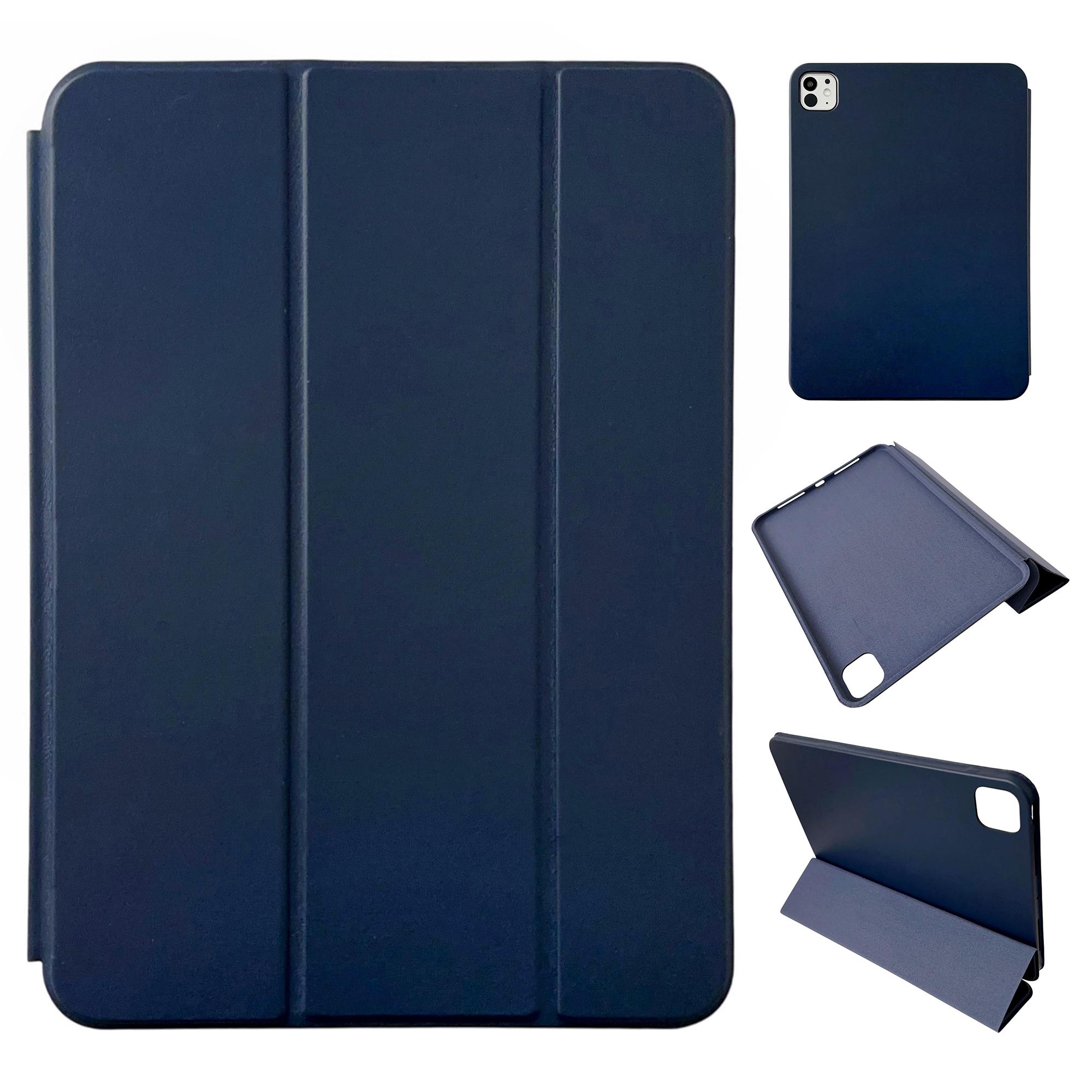 

Bulk Purchasing For iPad Pro 11 (2024) Protective Case Tri-Fold Stand Leather Flip Tablet Cover Blue