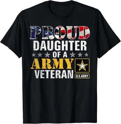 Stolze Tochter eines Armeeveteranen Amerikanische Flagge Militärisches Geschenk Unisex T-Shirt
