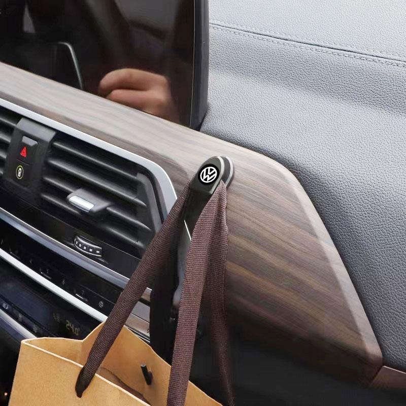 Mini Car Hooks Black Self Adhesive Invisible Hooks Interior Storage Holder For Volkswagen Magotan Sagitar Golf-4 5 6 7 Magotan Polaris Boracay MK7 MK6