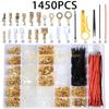 F26C Comprehensive Electrical Spade Terminals Set 1450pcs Male/Female Connectors Wiring Terminals Assortment for Enthusiasts