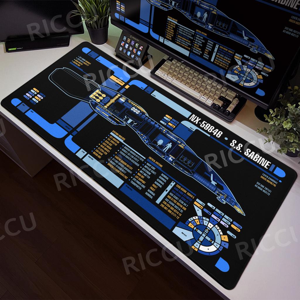 Large Game Mouse Pad Star Trek Office Accessories Keyboard Non-slip Extended Starship Blueprint Gamer Computer Cabinet Desk Pads
