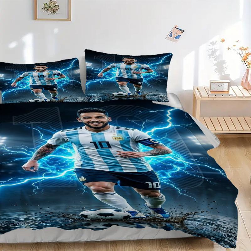 Argentina Football Legend Print 3Pcs Bedding Setduvet Cover With 2 Bedropillowcase Home Birthday Gift
