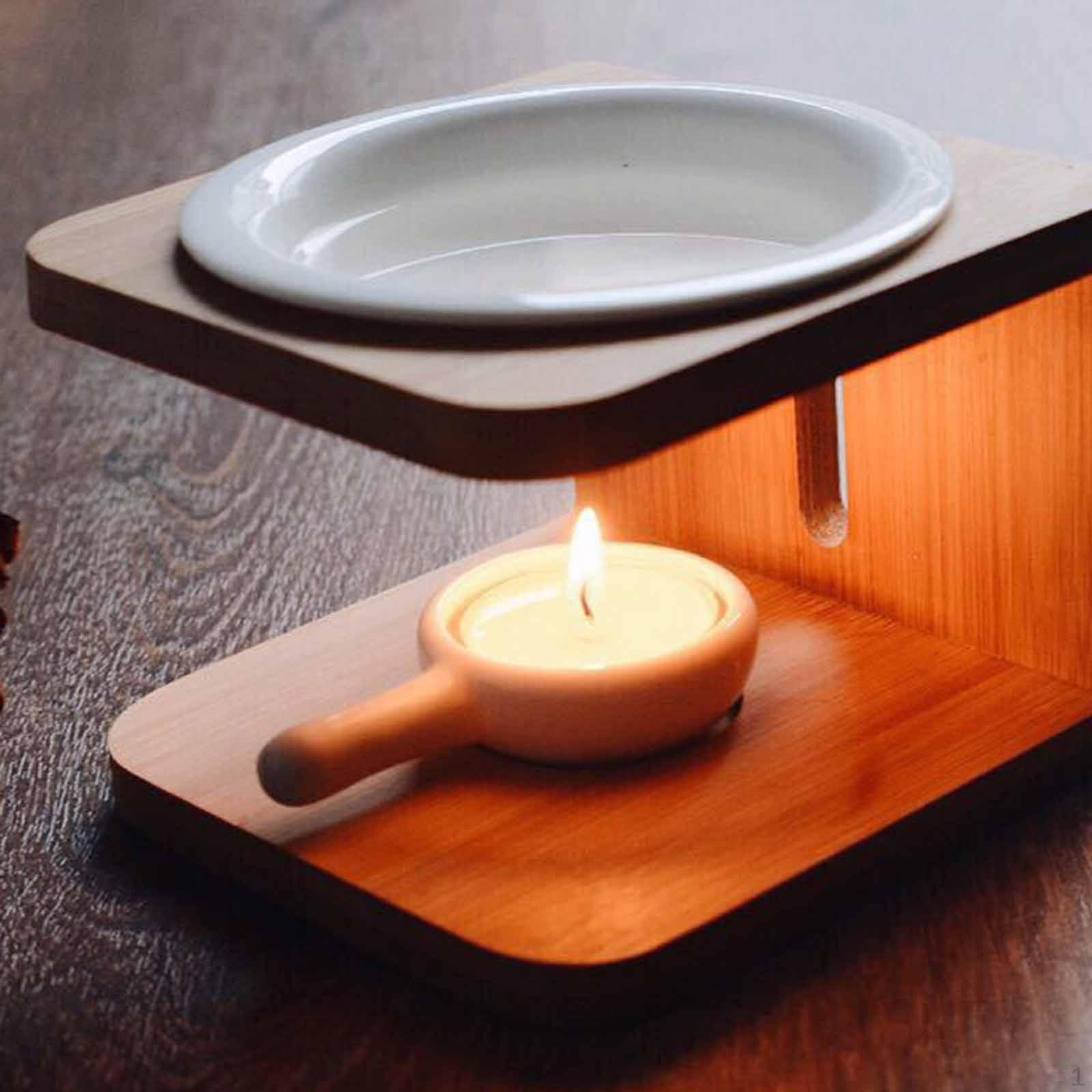 

Ceramic Essential Oil Burner Furnace Birthday Gift Desktop Melt Warmer Tealight Holder for White