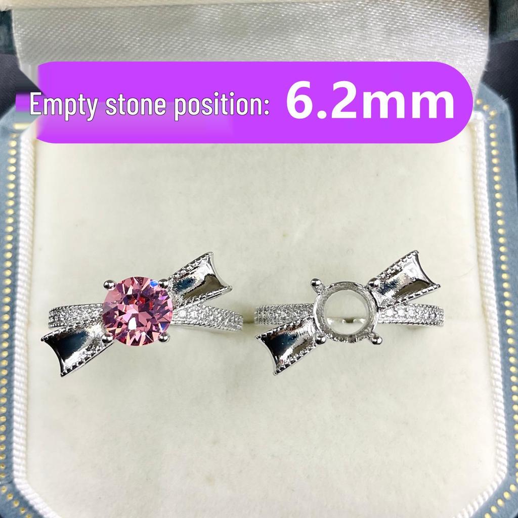 6.2mm DIY Inlay Round Pointed Bottom Hua Zi Diamond Ring Setting