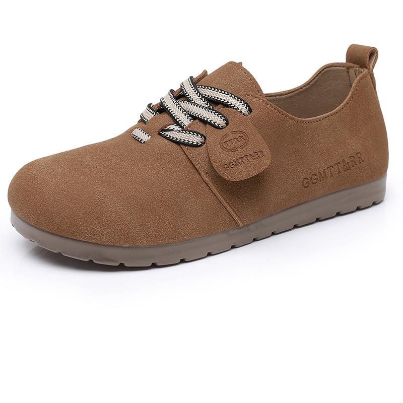 Shoes Women's Spring and Autumn New Flat Heel Lace-up Casual Shoes Shoes Retro Soft Sole Round Head Breathable Women's Shoes