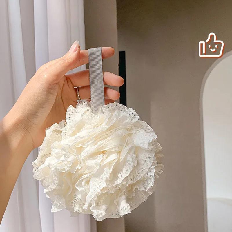 Soft Lace Bath Ball Foaming Net Bath Flower Super Cute Scrub Bath Sponge Shower Wash Body Scrubber Durable Healthy Massage Brush