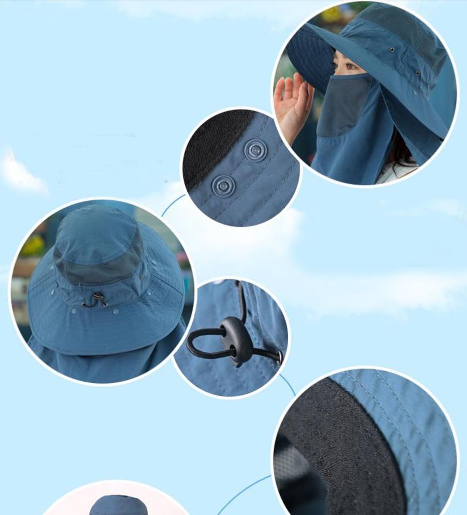 Gergeous UV Protection Outdoor Summer Sun Wide Perfect for and More Women's Hat, Hat, Cap, Protection, Brim, Foldable, Lightweight, Farming,