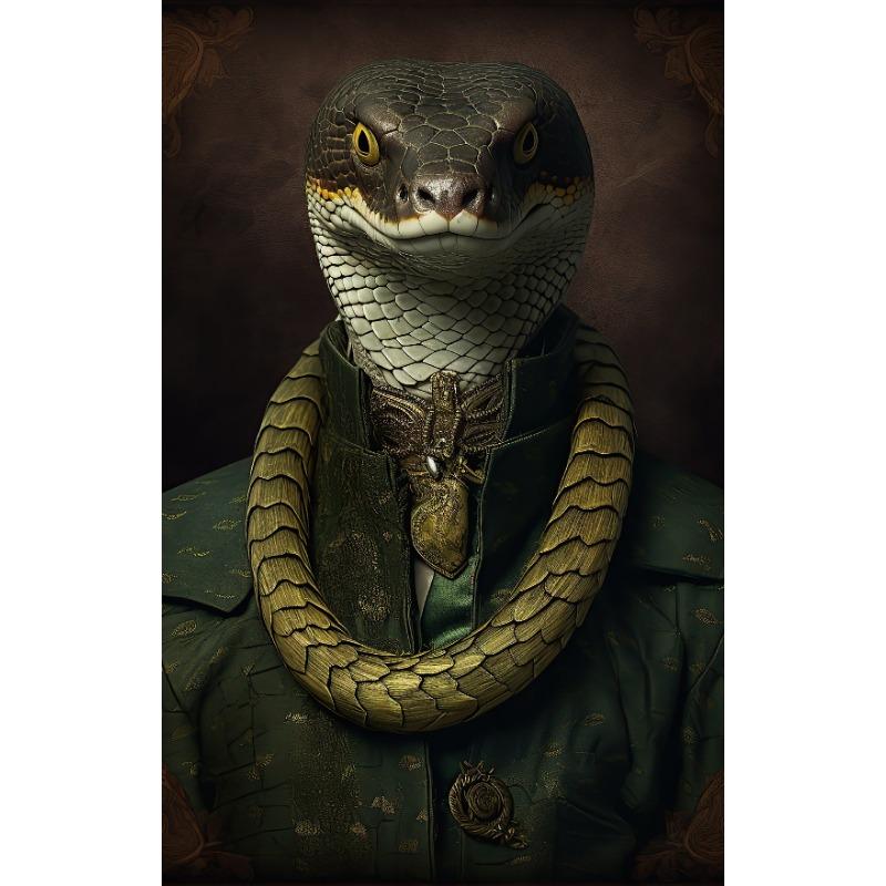 Retro Renaissance Animal Portrait Poster Fox Black Cat Lion Owl Royal Pet Canvas Painting Funny Wall Art Living Room Home Decor