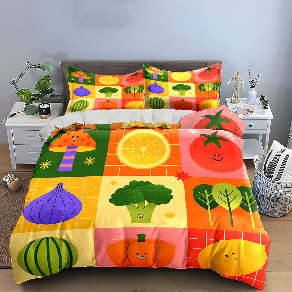 Colorful Cartoon Cats Pattern Bedding Duvet Cover Set Duvet Cover Pillowcases (1*Duvet Cover 2*Pillowcases, without duvet insert)
