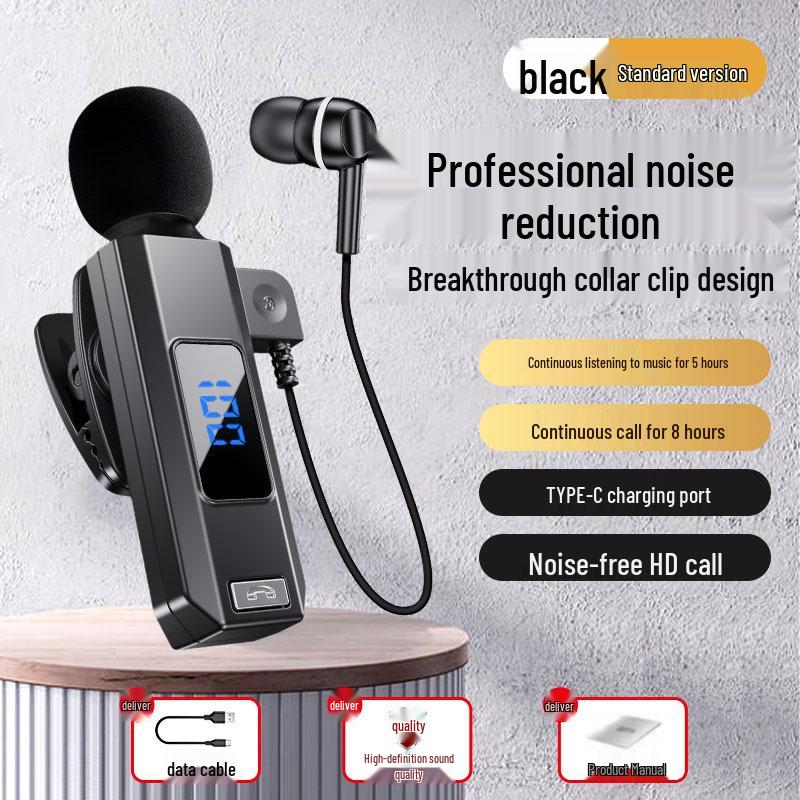 M1 Clip-on Wireless Bluetooth Earphones with Digital Display and Long Battery Life for Sports, Business, and More
