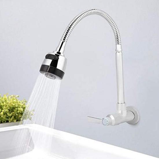 Kitchen Faucet G1/2inch Household Kitchen Single Cold Type Water 360??Rotatable Wall Mount Faucet