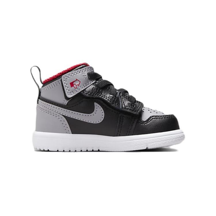 Jordan Air Jordan 1 Mid Alt Comfortable Abrasion Resistant Breathable Mid top Toddler Shoes Black Gray Baby DR9744-006
