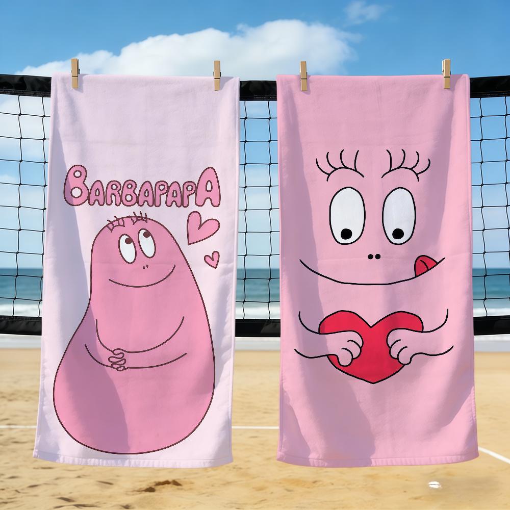 cartoon face art cute funny b-B-Barbapapas Towel soft Beach Towels Trip swim Pool bathing Towel Gym Spa home Decor Gift Holiday