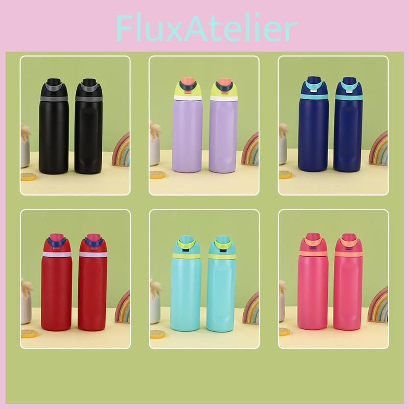 Steel Stainless Owala Water Bottle Straw 710ml Push Lid Keeps Sports Drinks