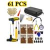 Multipurpose Tire Repair Kit with Rubber Strips Tools Pliers Pressure Gauge for Car, Bike, Motorcycle. Handles Most Tire Damage