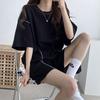 Women's Loose Fit Short Sleeve Shorts Two Piece Outfits Tracksuit Casual Sweatsuit Sets