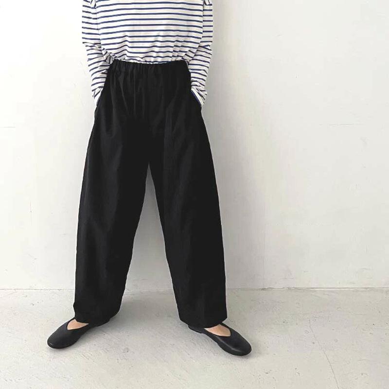 

Осінні повсякденні широкі штани вільного крою: Простий однотонний колір, японський та корейський стиль M чорний