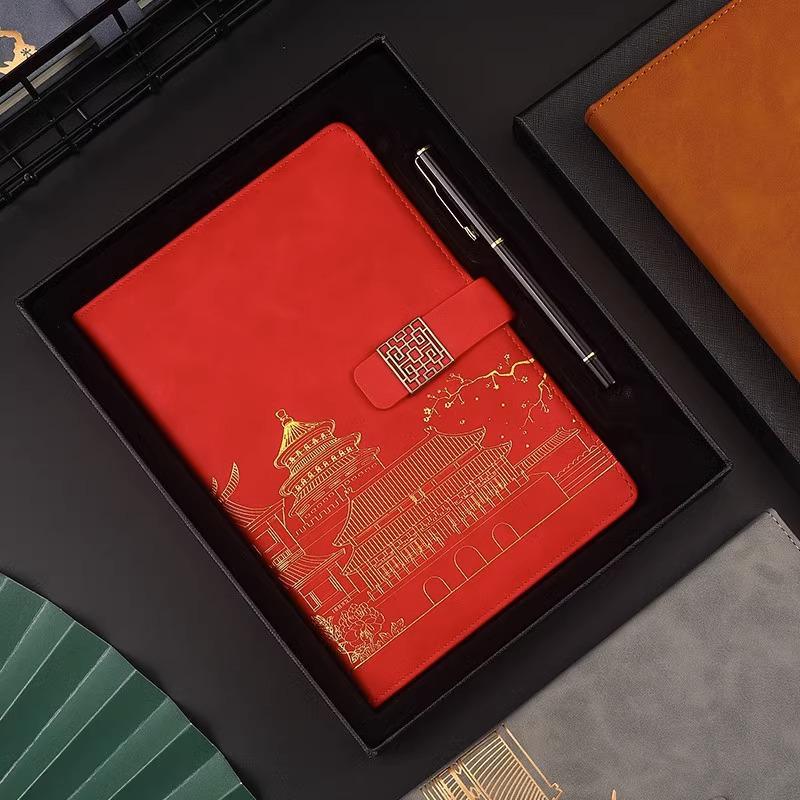 Chinese Style A5 Business Notebook Gift Set