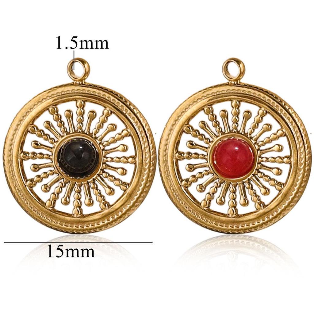 Minimalist Retro Turquoise Stone Pendant Necklace & Earrings Set