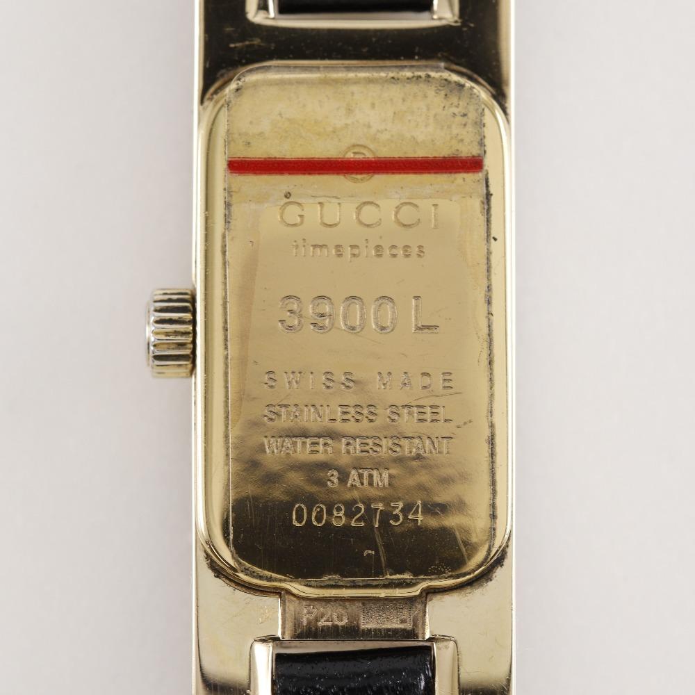 GUCCI Watches 3900L blackDial Stainless Steel/leather Quartz Analog display Women Used