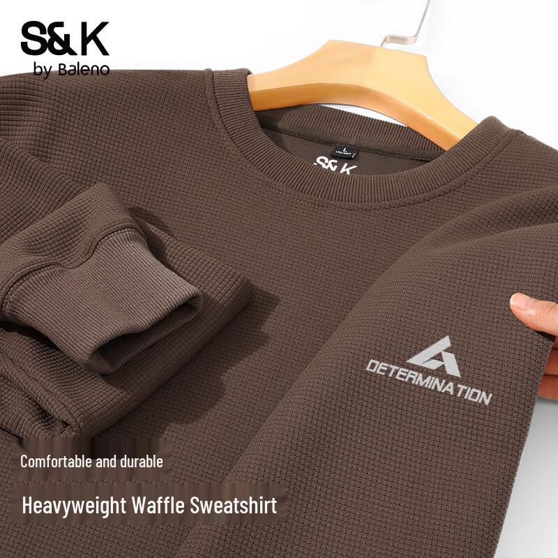 Baleno Men's S&K Waffle Knit Crew Neck Sweatshirt