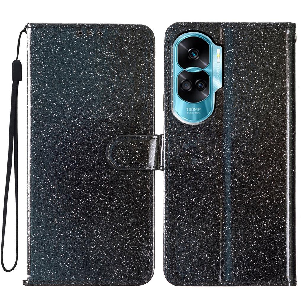 For Honor 90 Lite 5G/X50i 5G Case Stand Glittery PU Leather Protective Phone Cover with Wallet