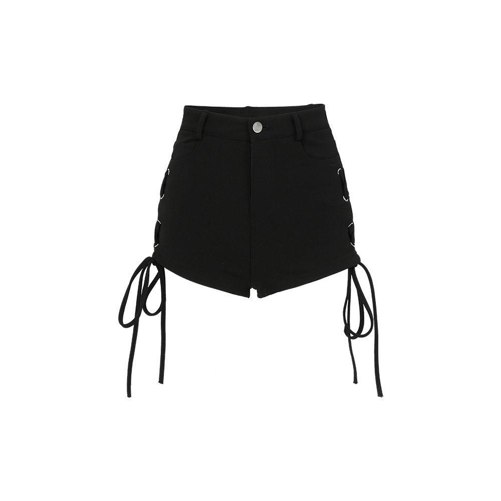 Bandage Sexy Y2k Shorts Women Streetwear Gothic Mini High Waist Lace Up Casual Tight Black Goth Club Fashion Summer Hot Pants