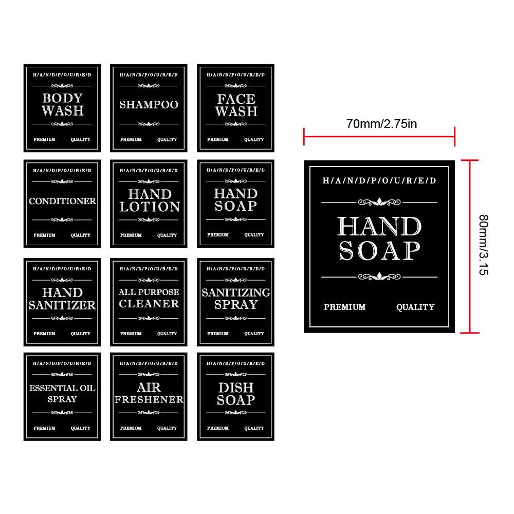 Etiqueta Adhesiva para Botella de Baño Champú Gel de Ducha Pegatinas Impermeables para Botellas Etiquetas para Botellas de Limpieza Corporal Limpieza de Manos