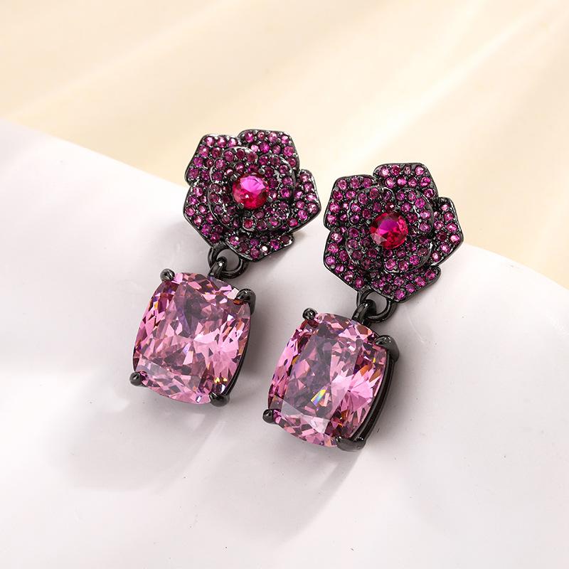 Jewelry Copper Bottom Gold-Plated Simulation Bird'S Nest Cut Black Gold Retro Camellia Set 10 * 12