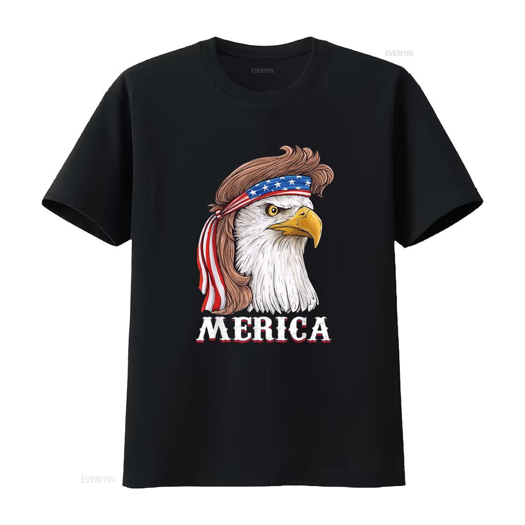 Eagle Mullet 4th Of July USA American Flag Merica T Shirt vintage Washed Unisex Top For Everyday Wear streetwear Slightly