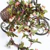 220cm Faux Roses en Soie Vigne de Lierre Fleur Artificielle avec Feuilles Vertes Décoration Maison Mariage Fête Guirlande Suspendue