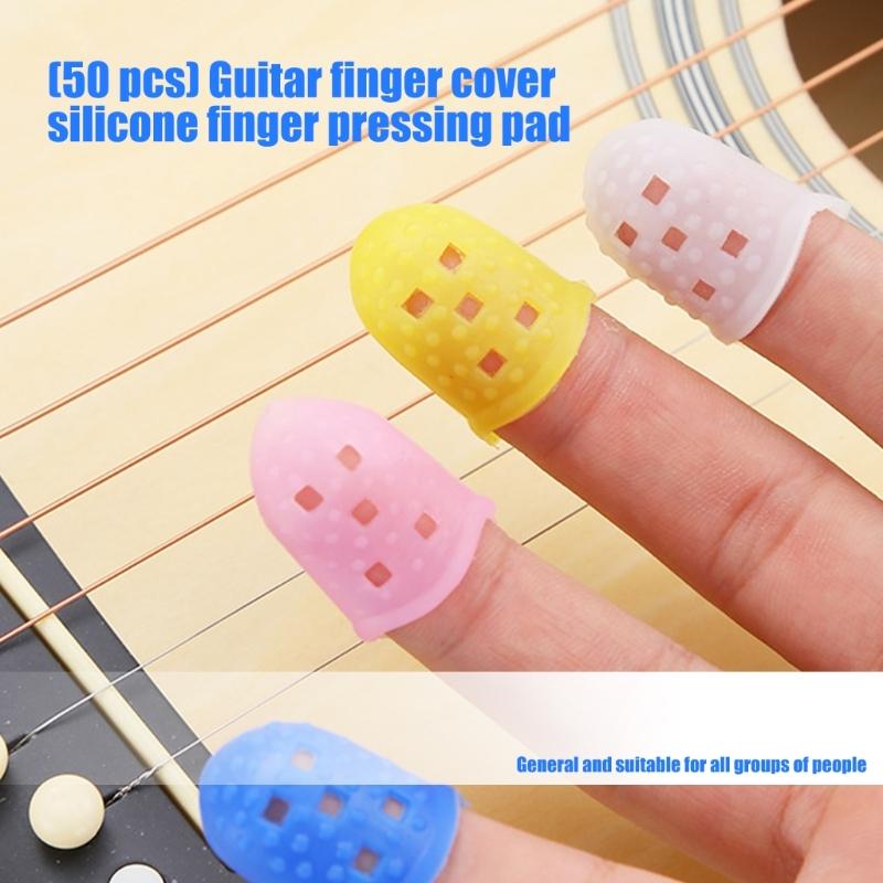Breathable Silicones Guitar Finger Protectors For Left Hand Featuring Ventilation And Elastic Support For Long Duration Playing Session