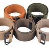 Unisex No-Hole Canvas Belt with Double Ring Buckle - Perfect for Students, Military Training, and Fashion.