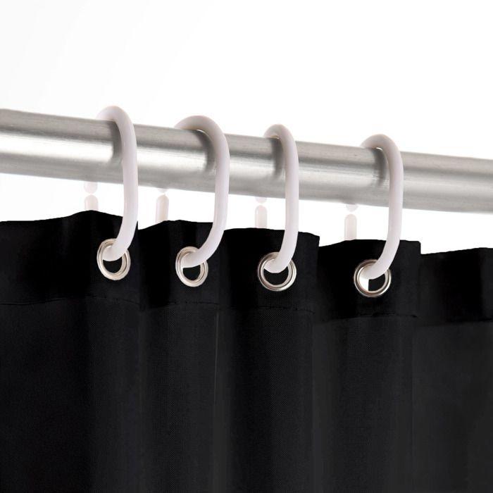 Rideau de douche - EDEN - Essencias - 180 x 200 cm - 100% polyester - Noir