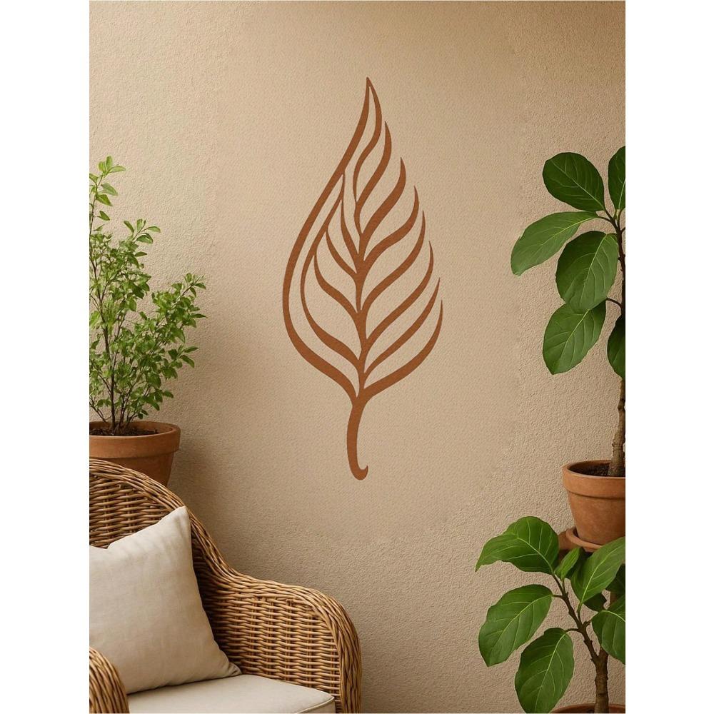 Large Metal Leaf Wall Decor for Living Room, Bedroom, Garden, Patio, Waterproof Rustproof Outdoor Art
