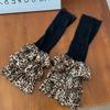 Spicy Girl Leopard Print Leg Warmer Sock Winter Warm Harajuku Japanese Vintage Tiered Piled Calf Socks Mesh Boot Socks Cuffs