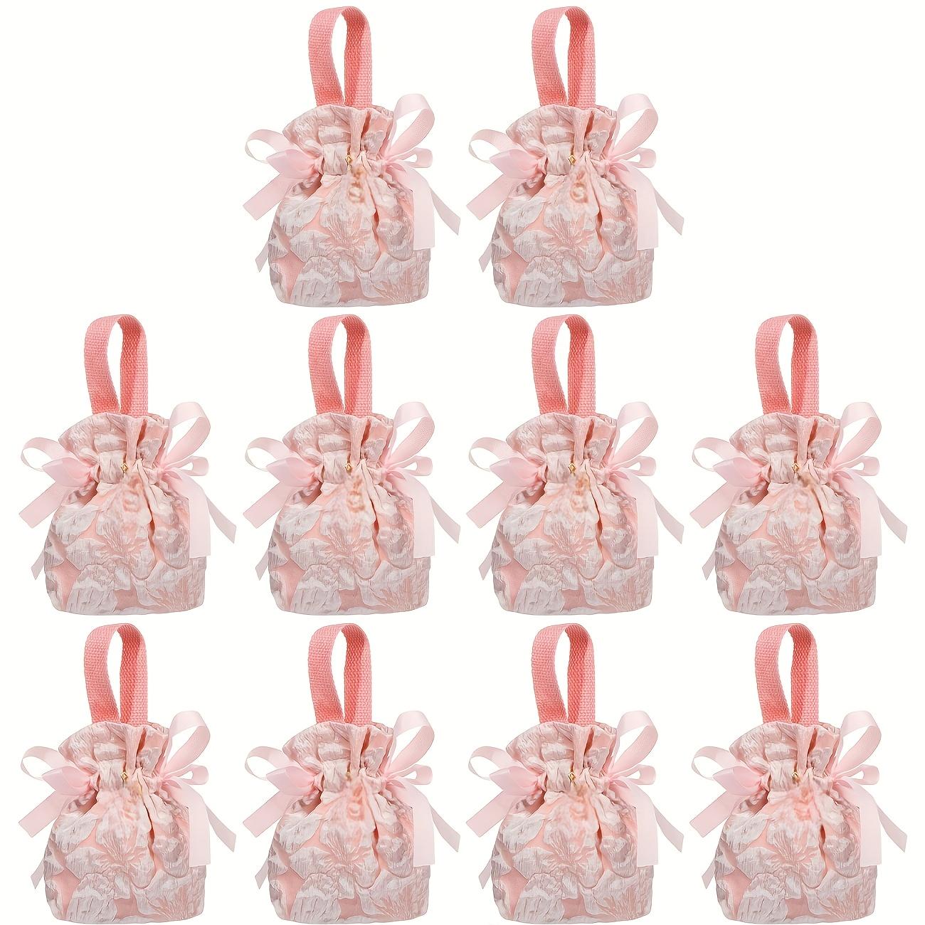 

10pcs Gift Set For Her/Him, 10 Elegant Candy Bags, Suitable for Weddings, Simple Design Candy Bags, High-End Party Candy Bags, Luxurious Fabric Bags 10 розовый