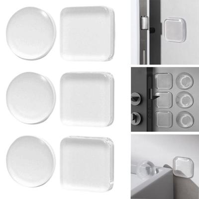 1/6PCS Bouchon de Porte Pratique en Silicone Protection Murale Auto-adhésive pour Meubles Garde Pare-chocs Silencieux pour Poignée de Porte Maison