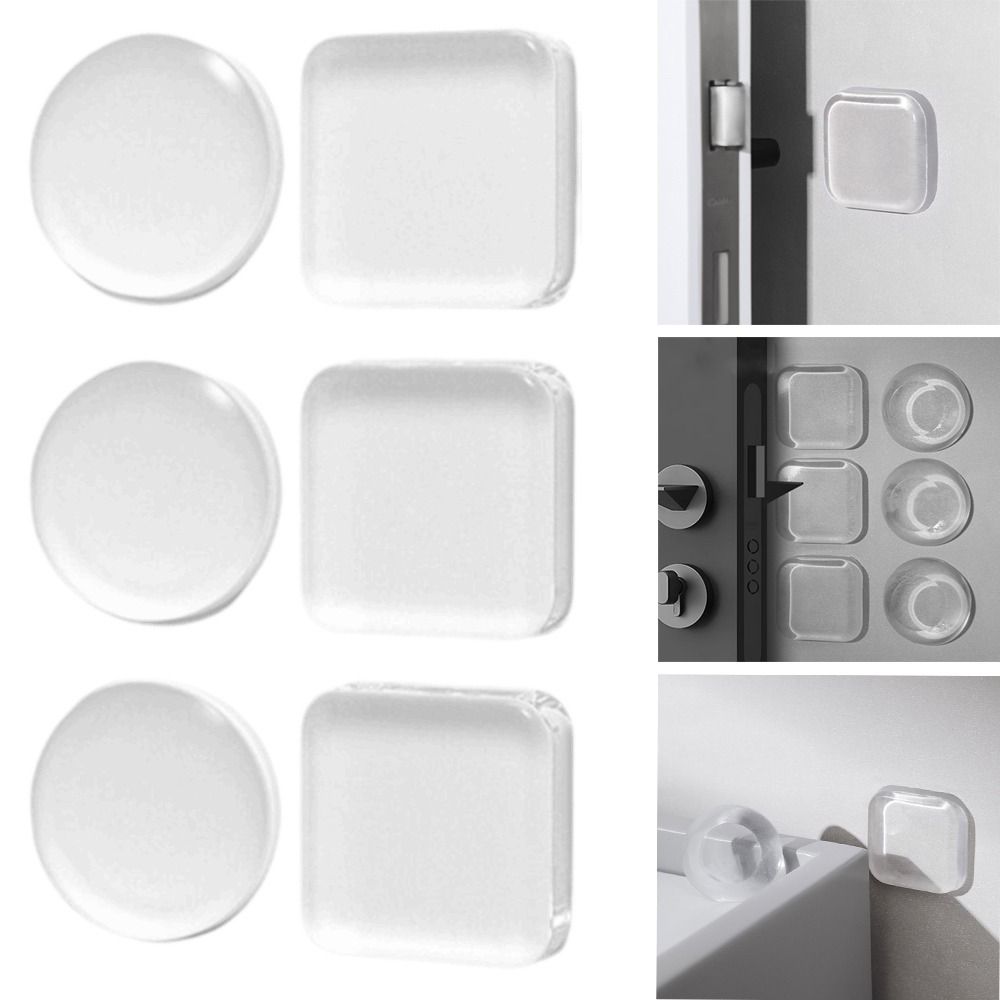 1/6PCS Silicone Door Stopper Furniture Door Handle Bumper Durable Anti-crash Pad  Home