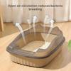 Cat Litter Box Thickening Kitty Sandbox Semi-enclosed High Side Splashproof Pet Bedpans with Litter Scoop Cleaning Cat Supplies