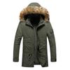 New Trendy Long Cotton-padded Jacket Plus Velvet Cotton-padded Jacket for Men, Mid-length Autumn and Winter Down-padded Jacket for Men