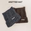 Cute Cat Ears Beanie Hat for Women Solid Color Warm Knit Cap Outdoor Ear Protection Pullover Cap Crochet Bonnet