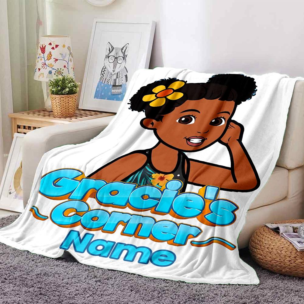 Customiz Name Personality Gracies Corner Blanket Soft &Warm Sofa Office Bed Travel Lunch Break Blanket, Gift Suitable All Seasons