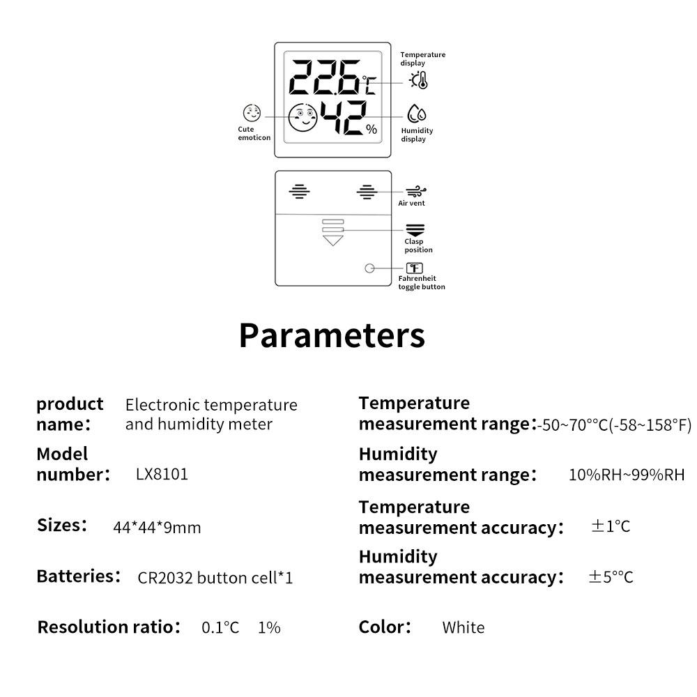 Nuovo Mini LCD Termometro Igrometro Digitale a Motivi Igrometro Elettronico da Interni Sensore di Temperatura Igrometria Misuratore Termometro per la Casa