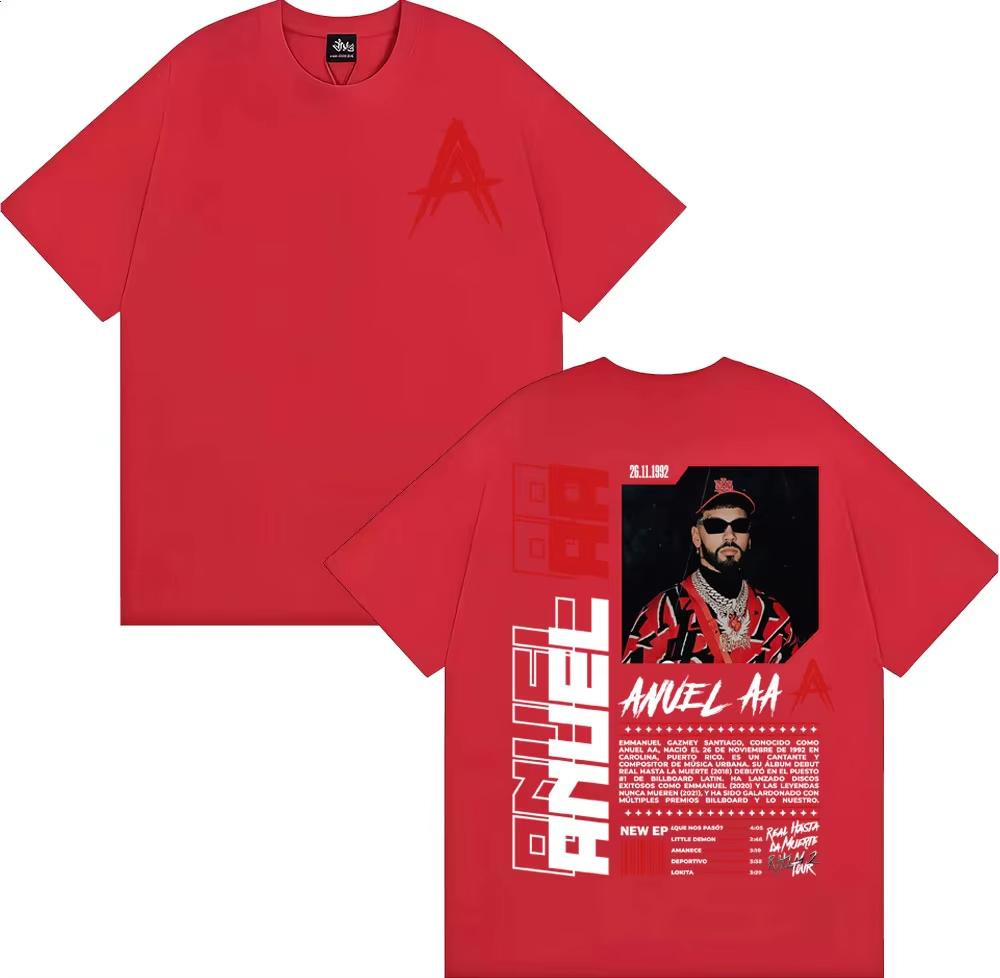 

Anuel AA Rhlm 2 Real Hasta La Muerte Album T Shirt Men s Women Clothing Harajuku Gothic Vintage T-shirt Cotton Oversized T-shirt 4XL