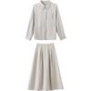 Completo due pezzi: camicia a maniche lunghe da donna e gonna a trapezio