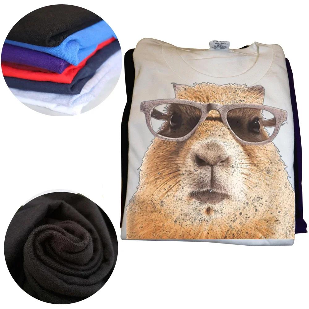 Funny Dont Worry Be Capy Capybara Retro T Shirts Tee Tops Round Neck Short-Sleeve Fashion Tshirt Casual Capybaras Lover T-shirts